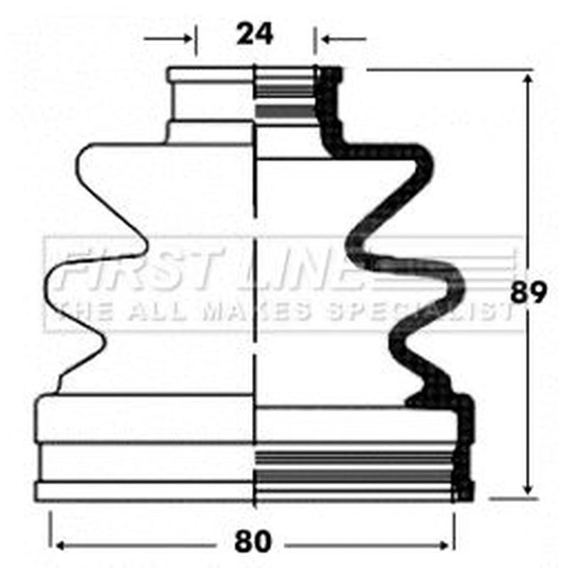 First Line Drive Shaft Bellow Kit Front Left fits Hyundai Coupe II 2001-2009 2.0