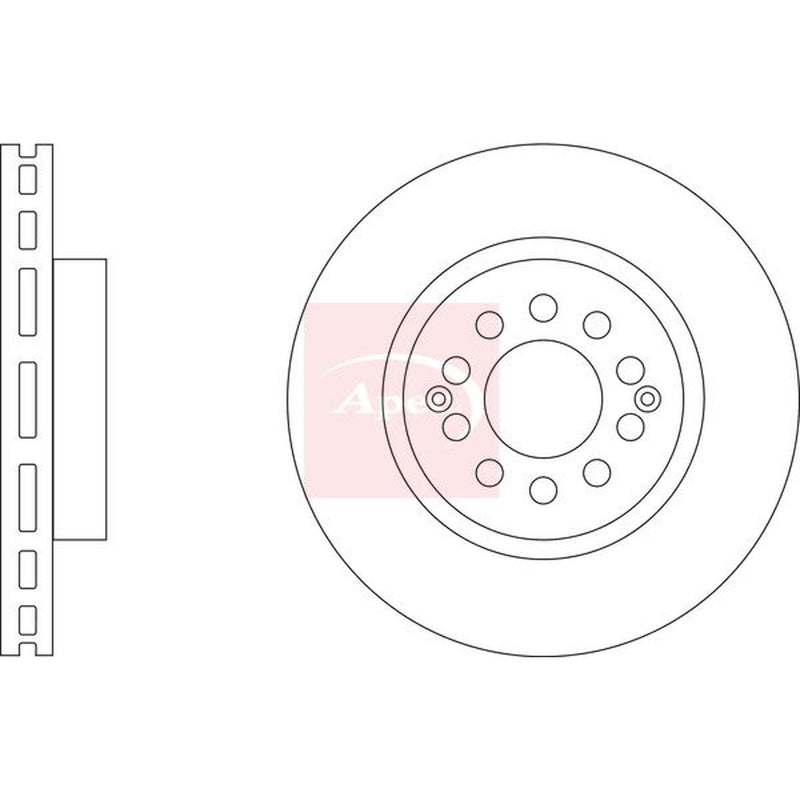 Apec 2 x Vented Brake Discs fits MG Zs SUV 2017 on 1.0 1.5