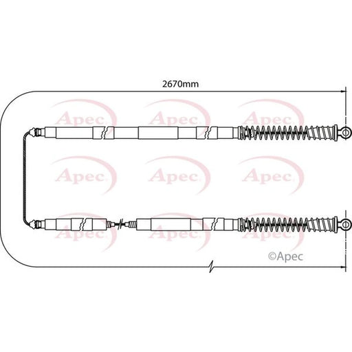 Apec Handbrake Cable Right Rear CAB1098