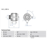 Bosch Car Alternator 12V 0 986 047 270
