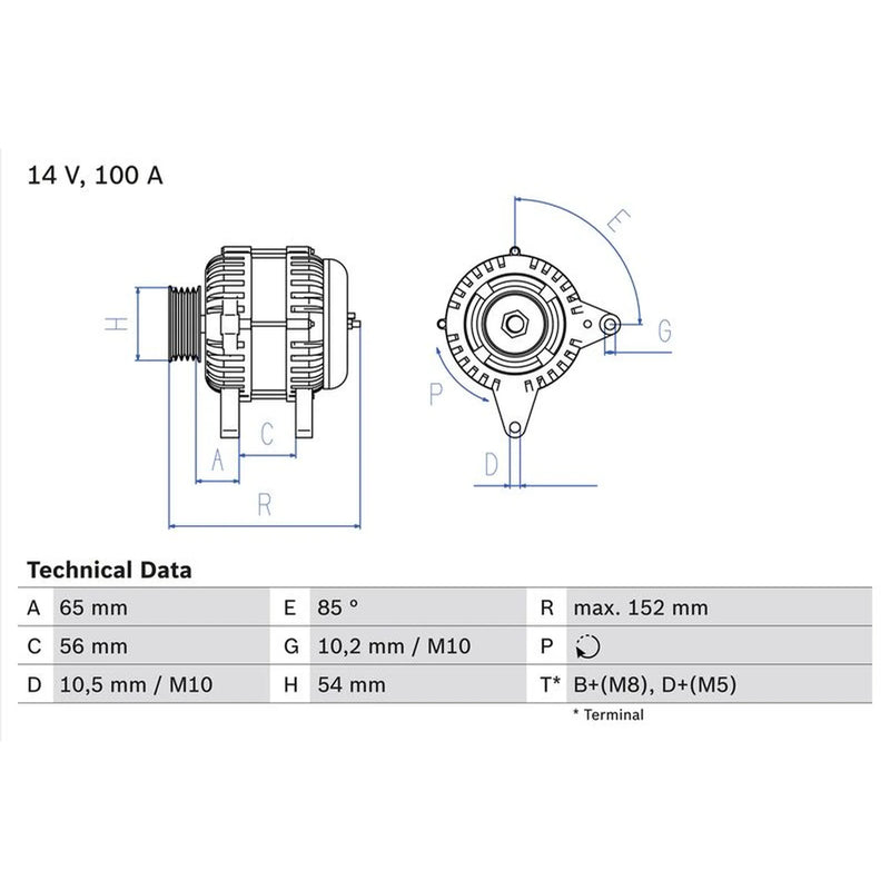 Bosch Car Alternator 12V 0 986 047 270