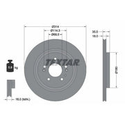 Textar 2 x Vented Rear Brake Discs 92347503