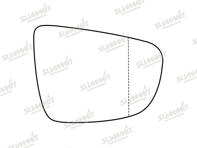 Summit Stick-On Standard Mirror Glass fits Kia Carens 13 to 17 RHS Summit - Bars 4 Cars