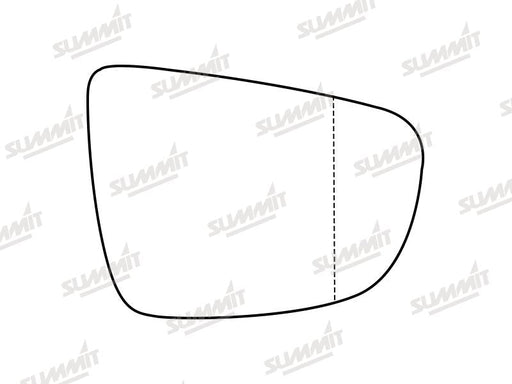Summit Stick-On Standard Mirror Glass fits Kia Carens 13 to 17 RHS Summit - Bars 4 Cars