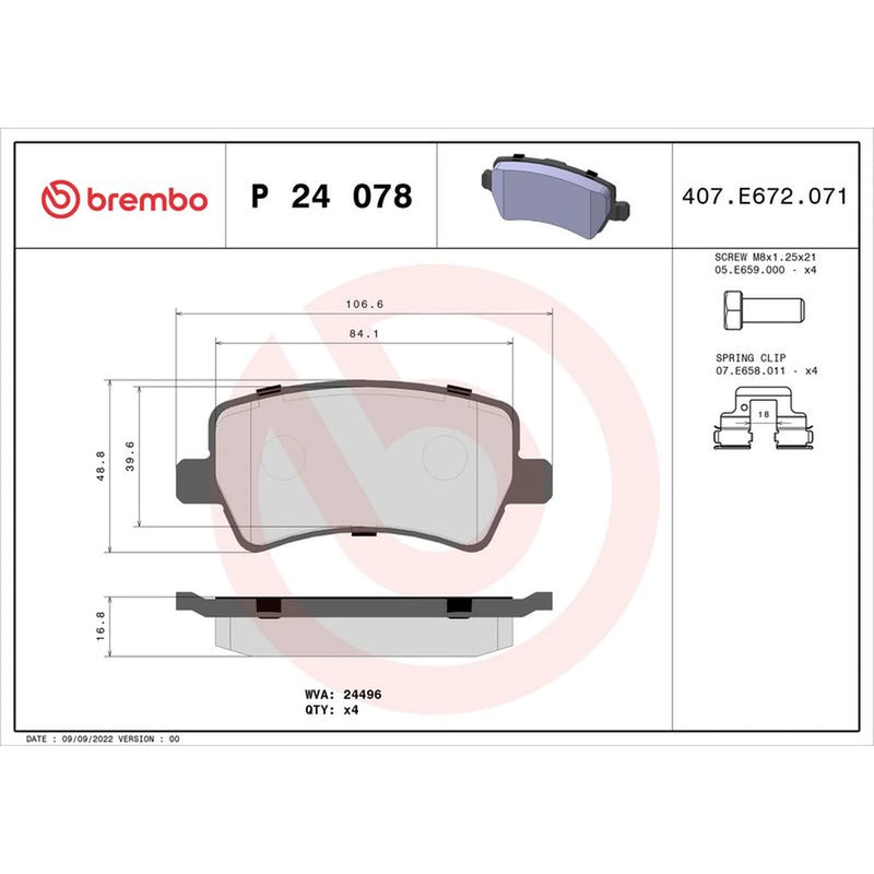 Brembo Rear Brake Discs & Pads fits Land Rover Freelander 2 2006-2014 2.0 2.2