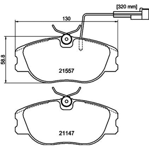 Mintex Front Brake Pad Set fits Alfa Romeo 155 1992-1997 2.0 2.5
