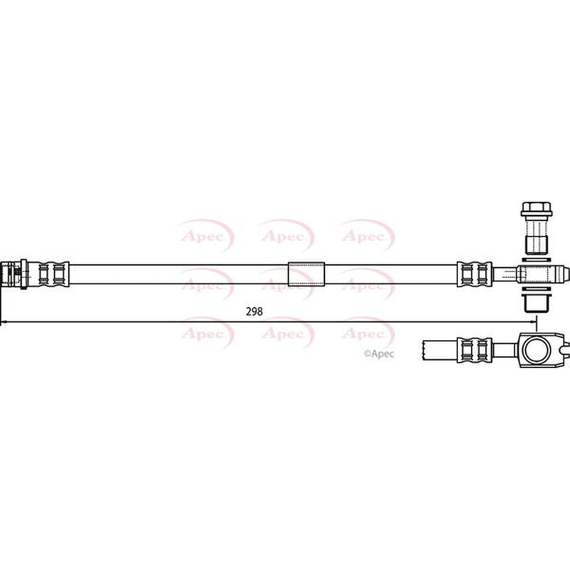 Apec Brake Hydraulic Hose Line Rear fits VW Passat B5.5 2000-2005 1.9 2.8 4.0