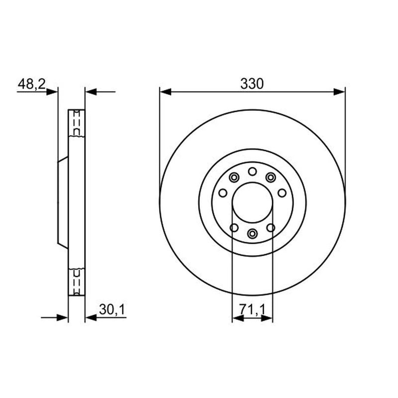 Bosch Front Brake Vented Discs & Pads fits Peugeot 607 2000-2006 2.2