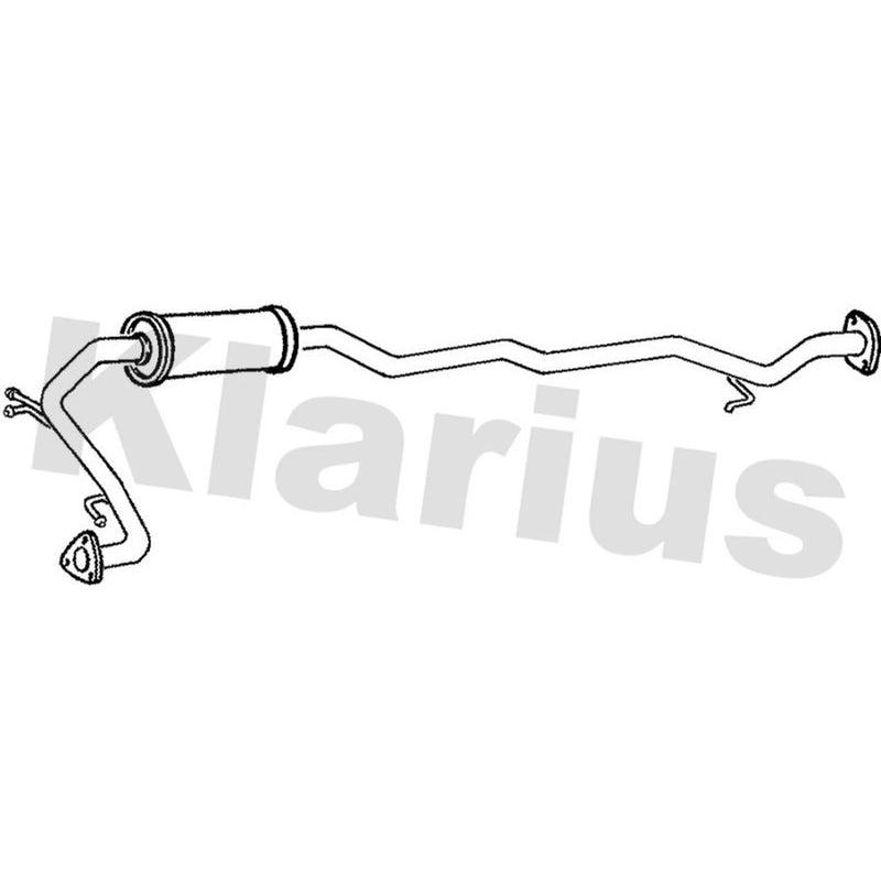 Klarius Box With Centre Pipe Centre fits Honda Jazz II 2002-2008 1.2 1.3 1.4