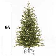 Dellonda Pre-Lit 5ft Hinged Christmas Tree with Warm White LED Lights & PE/PVC Tips Dellonda - Dynamic Drive
