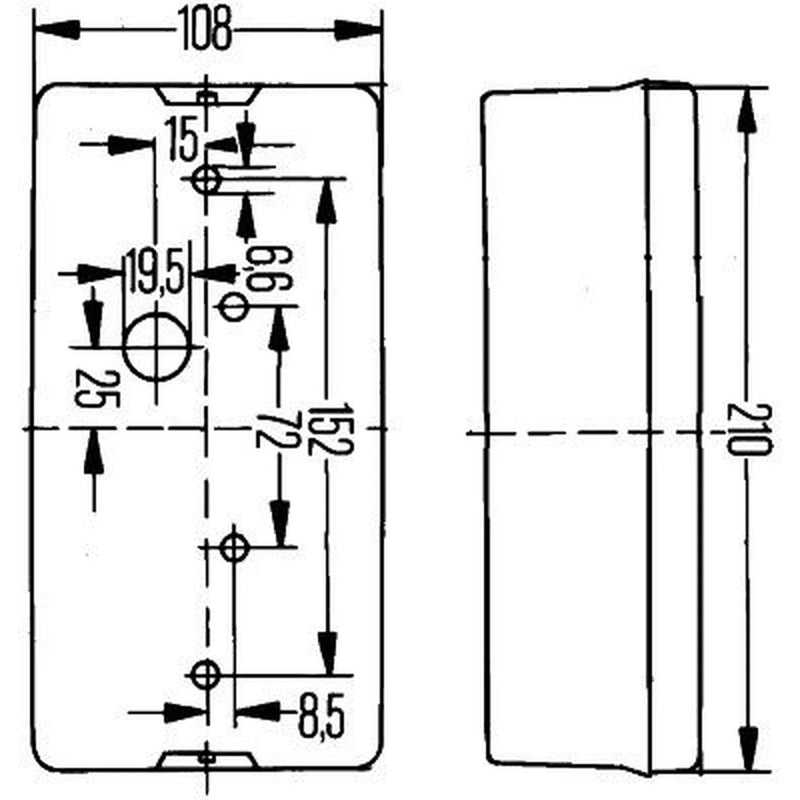 Hella Tail Light / Lamp P21W Left