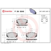 Brembo 4 x Front Brake Pad Set fits Bentley Flying Spur 2013-2020 4.0 6.0