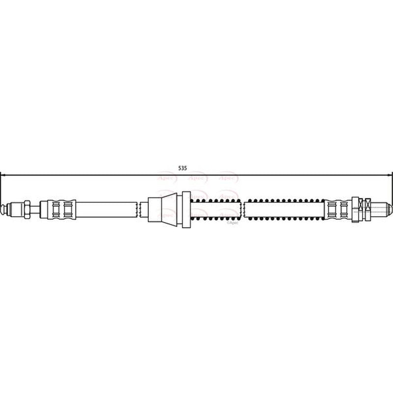 Apec Brake Hydraulic Hose Line Front Left fits Ford Ka 1996-2008 1.3