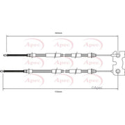Apec Handbrake Cable Left Rear fits Ford Escort 1995-2000 1.3 1.4 1.6 1.8