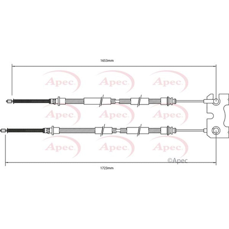 Apec Handbrake Cable Left Rear fits Ford Escort 1995-2000 1.3 1.4 1.6 1.8
