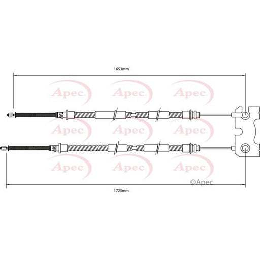 Apec Handbrake Cable Left Rear fits Ford Escort 1995-2000 1.3 1.4 1.6 1.8
