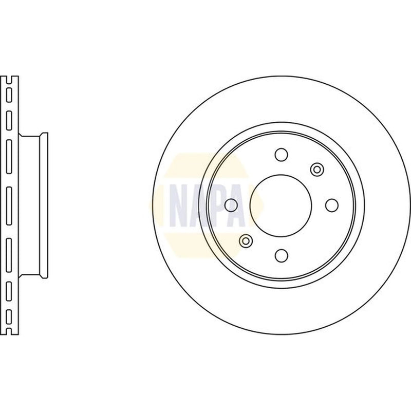 NAPA 2 x Vented Brake Discs fits Hyundai I20 I 2008-2015 1.2