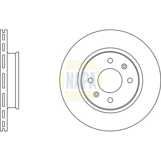 NAPA 2 x Vented Brake Discs fits Hyundai I20 I 2008-2015 1.2