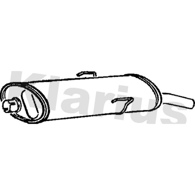 Klarius Box With Tail Pipe Rear fits Peugeot 205 1983-1990 1.0 1.1 1.4