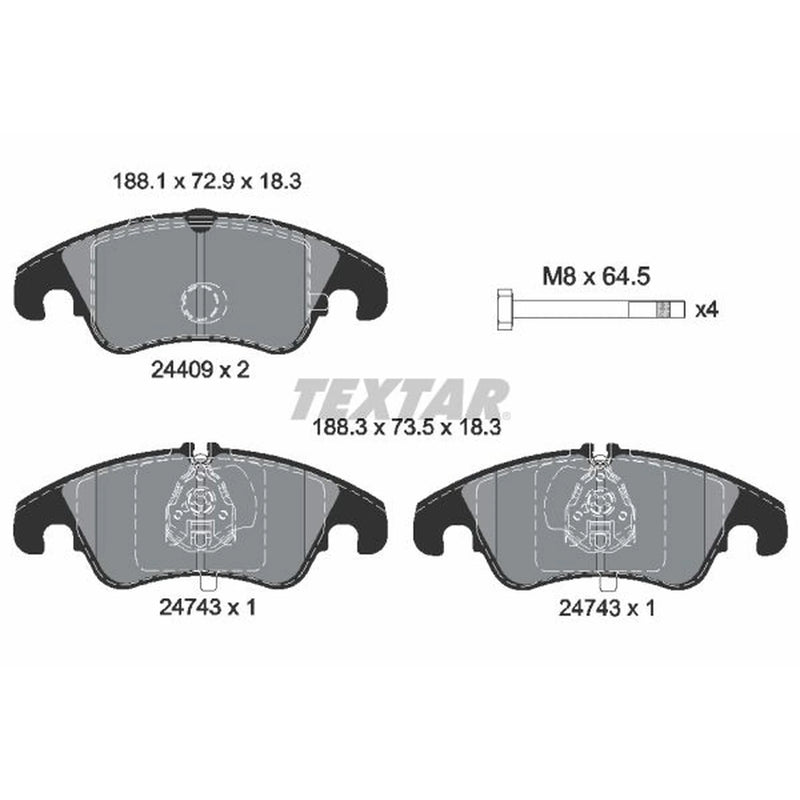 Textar Front Brake Pad Set 2440901