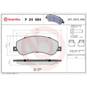 Brembo 4 x Front Brake Pad Set fits Ford Transit 2006-2014 2.2 2.3 2.4 3.2
