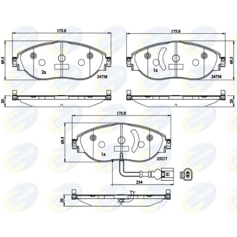 Comline Front & Rear Brake Discs & Pads fits VW Sharan 2010-2022 1.4 2.0