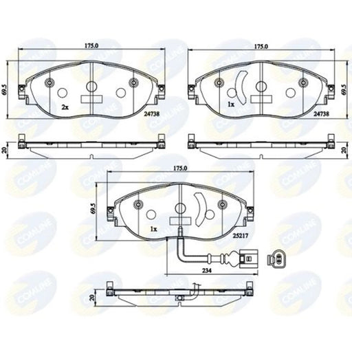Comline Front & Rear Brake Discs & Pads fits VW Sharan 2010-2022 1.4 2.0