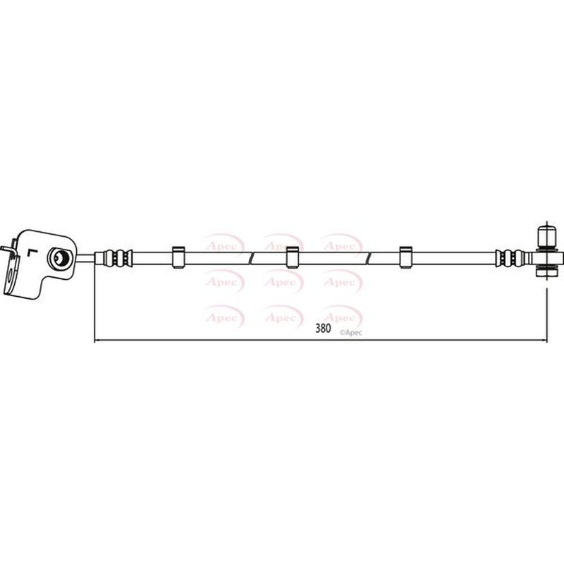 Apec Brake Hydraulic Hose Line Front Left fits Jaguar Xf I 2008-2015 4.2