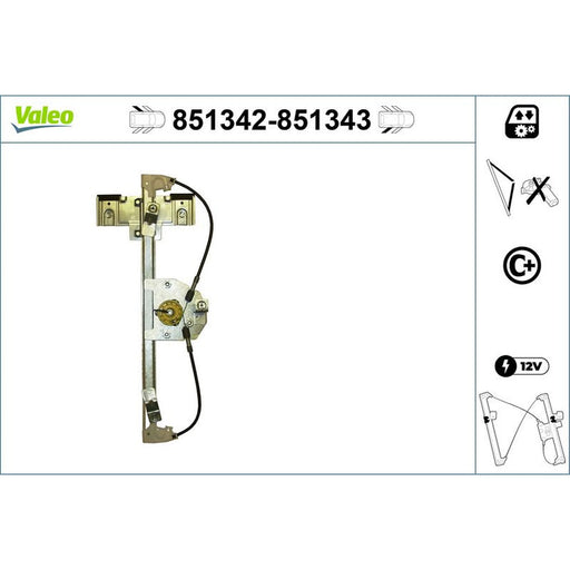 Valeo Electric Window Regulator Lifter Left Rear 851342