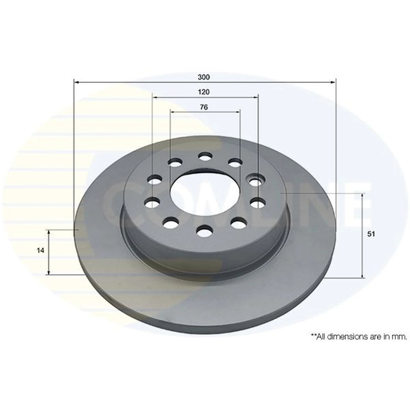 Comline 2 x Solid Brake Discs fits VW Multivan T7 2021-2024 1.4 1.5 2.0