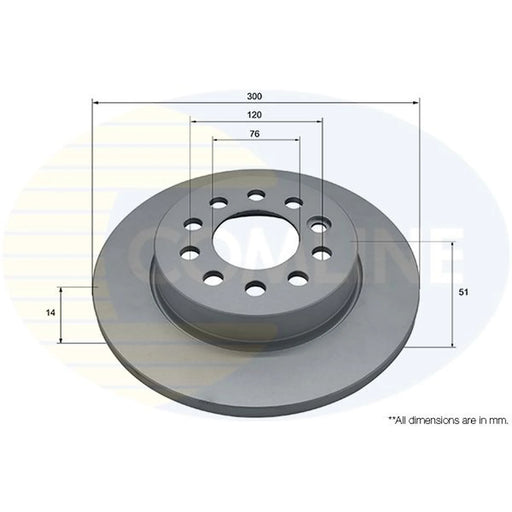 Comline 2 x Solid Brake Discs fits VW Multivan T7 2021-2024 1.4 1.5 2.0