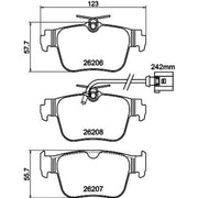 Mintex Rear Brake Pad Set fits Audi A3 2019-2021