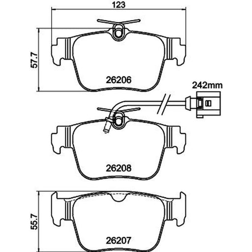 Mintex Rear Brake Pad Set fits Audi A3 2019-2021
