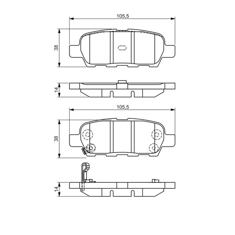 Bosch Front & Rear Pads fits Suzuki Kizashi 2010 on 2.4