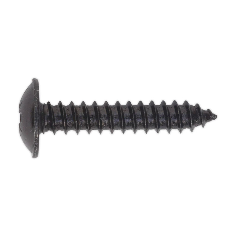 Sealey Self Tapping Screw 4.8 x 25mm Flanged Head Black Pozi Pack of 100 BST4825 Sealey - Dynamic Drive
