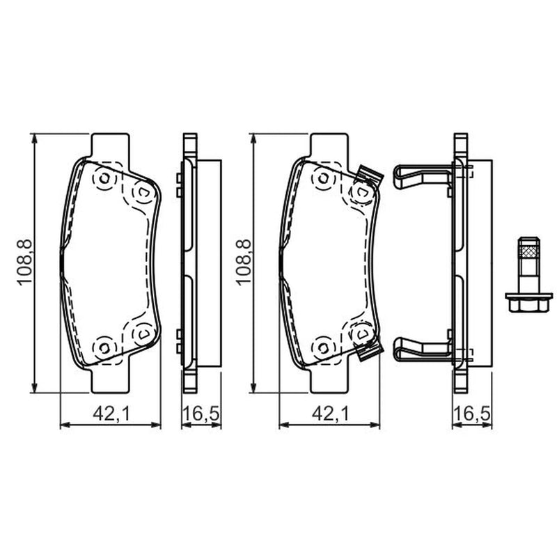 Bosch Front & Rear Pads fits Honda Cr-V IV 2012-2018 1.6 2.2