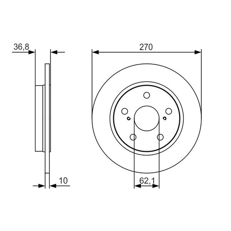 Bosch Front & Rear Brake Discs & Pads fits Toyota Auris 2012-2018 1.8