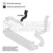 First Line Intercooler Turbo Charge Air Hose fits Ford Galaxy II 2008-2015 2.2