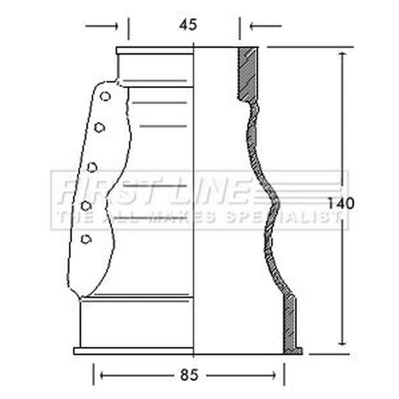 First Line Drive Shaft Bellow Kit Front Left fits VW 1500,1600 1961-1973 1.5 1.6