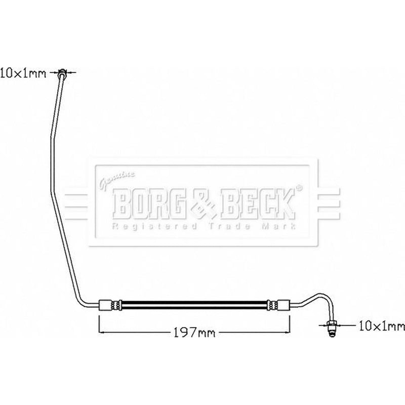Borg & Beck Brake Hydraulic Hose Line outer BBH8327