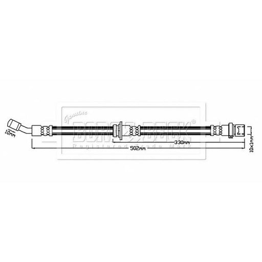 Borg & Beck Brake Hydraulic Hose Line Rear Left BBH8843