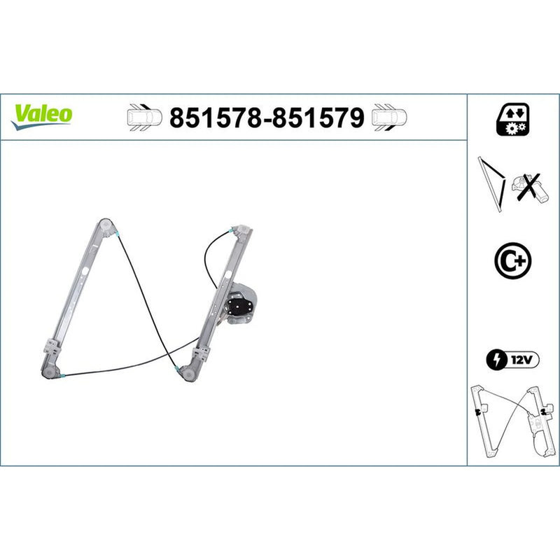 Valeo Electric Window Regulator Lifter Right Front 851579