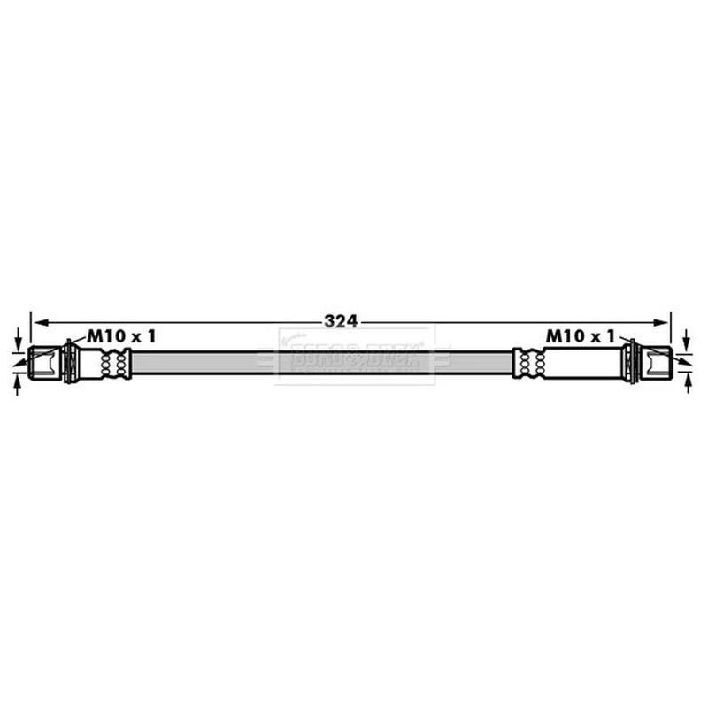 Borg & Beck Brake Hydraulic Hose Line Front Right BBH8103