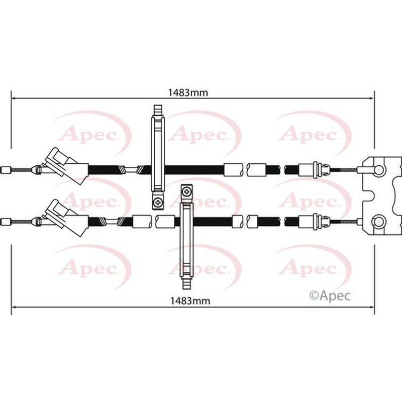 Apec Handbrake Cable Centre fits Ford Focus I 1998-2004 1.4 1.6 1.8 2.0