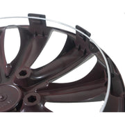 4 x 14" Alloy Look Red & Black Stripe Multi-Spoke Wheel Trims Hub Caps Covers Versaco  - Dynamic Drive