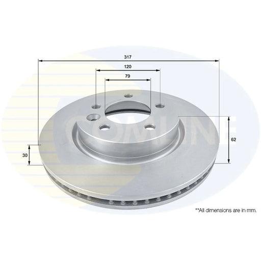 Comline 2 x Front Brake Discs ADC1321V-x2