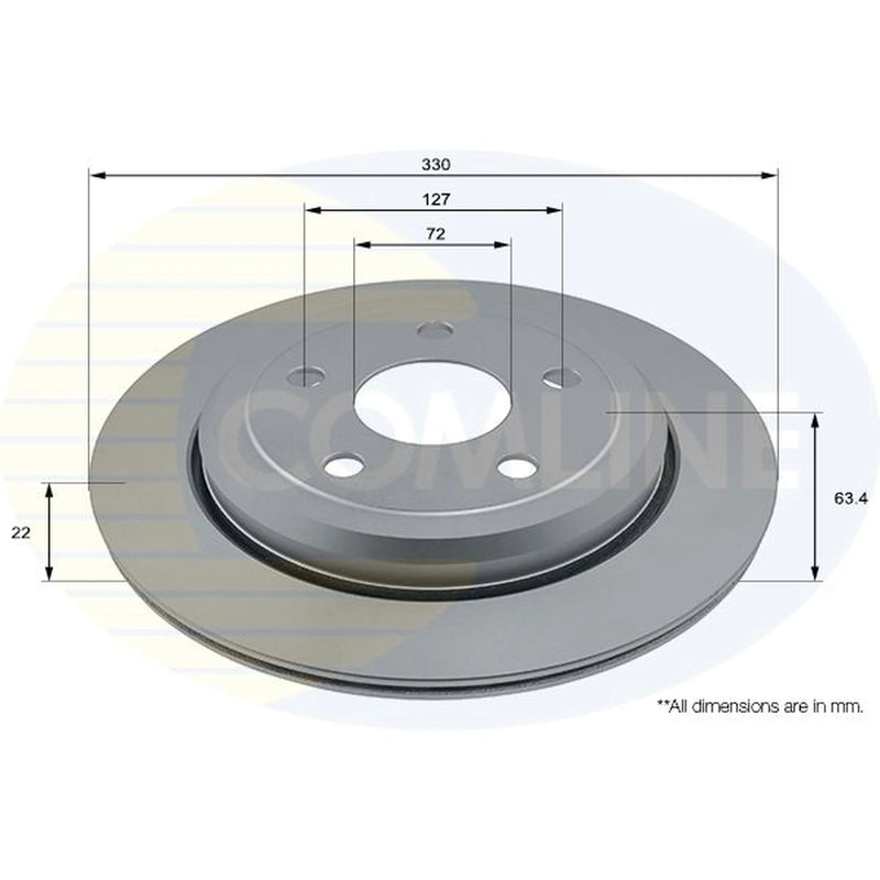 Comline 2 x Rear Brake Discs ADC2889V-x2