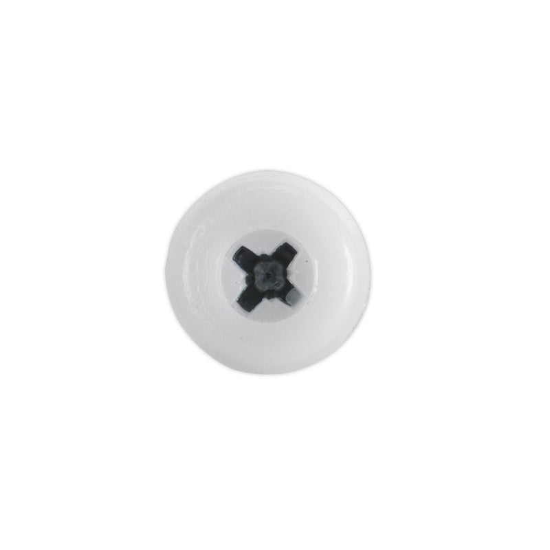 Sealey Number Plate Screw Plastic Head 4.8 x 18mm White Pack of 50 PTNP1 Sealey  - Dynamic Drive