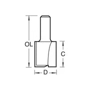 Trend 4/80 x 1/2 TCT Two Flute Cutter 25.4 x 37mm Trend - Dynamic Drive
