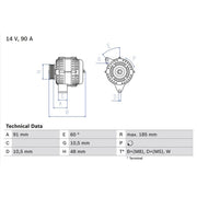 Bosch Car Alternator 12V